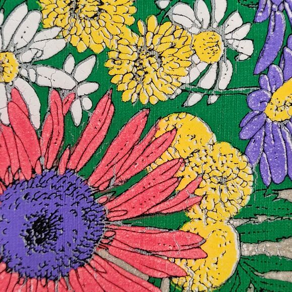 Vintage Flower Botanical Shirt Womens Large 21x25 Blue USA - Picture 8 of 11